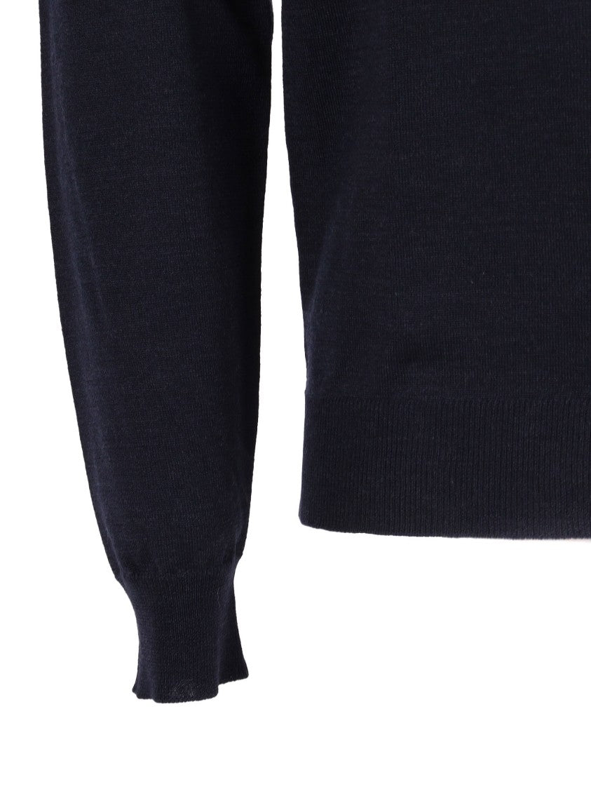 Slowear Zanone Refined Long-Sleeve Polo Shirt In Virgin Wool Blend