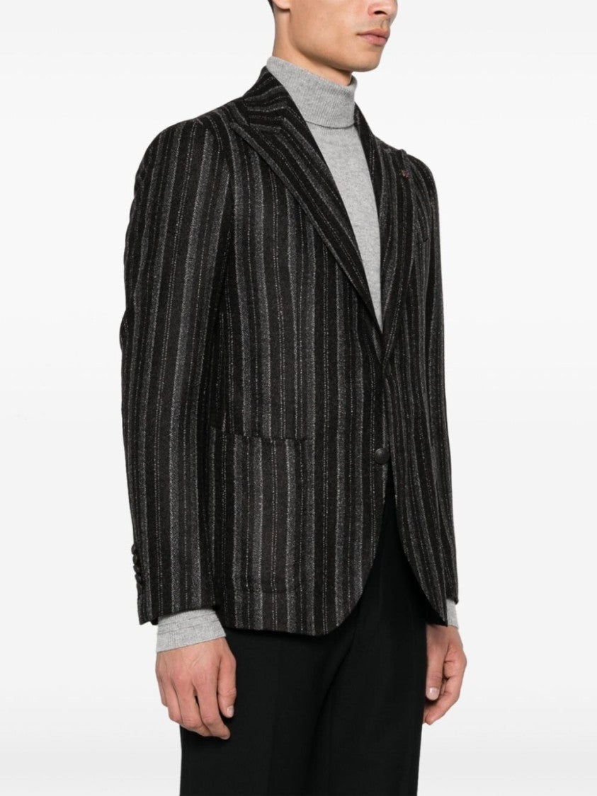 Tagliatore Pinstripe Tailored Blazer With Notched Lapels
