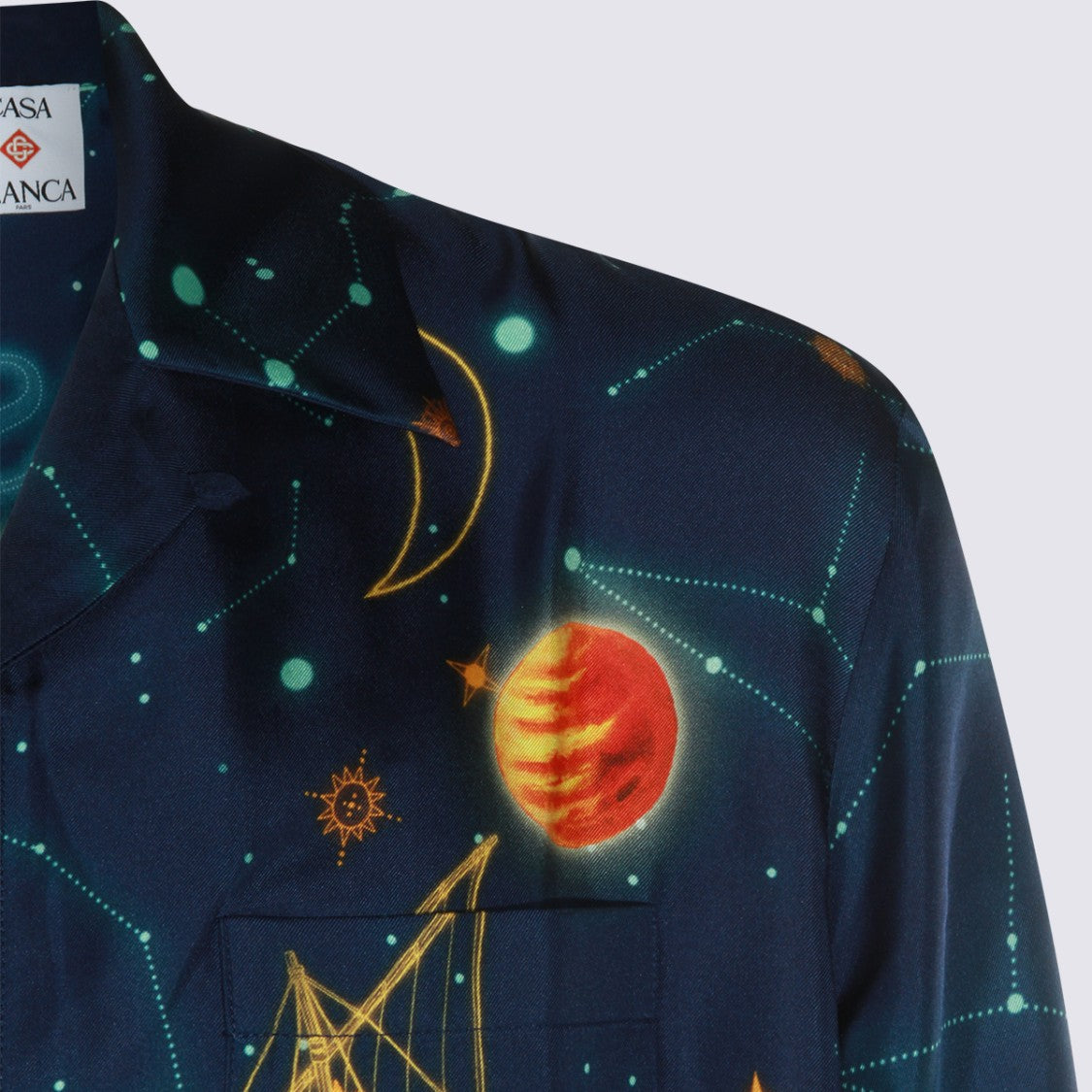 Casablanca Celestial-Themed Print Casual Shirt With Classic Collar