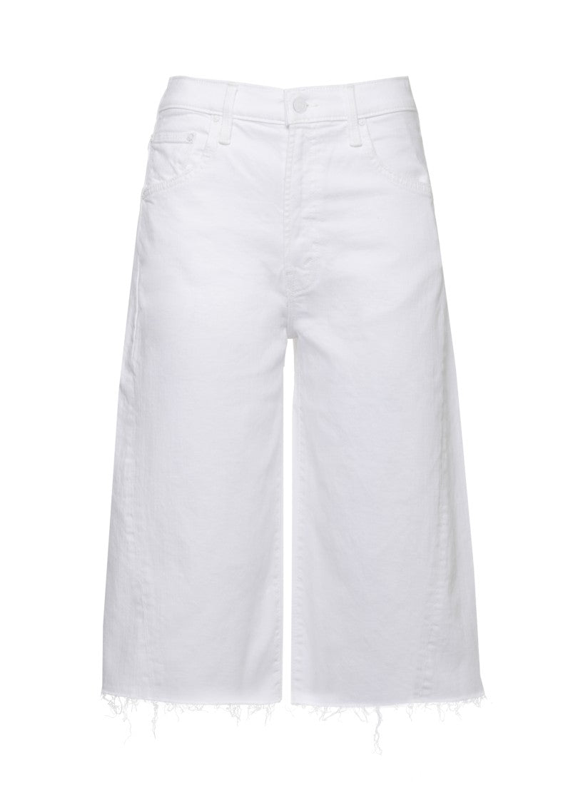 Mother White The Whole Lot Cotton Denim Shorts