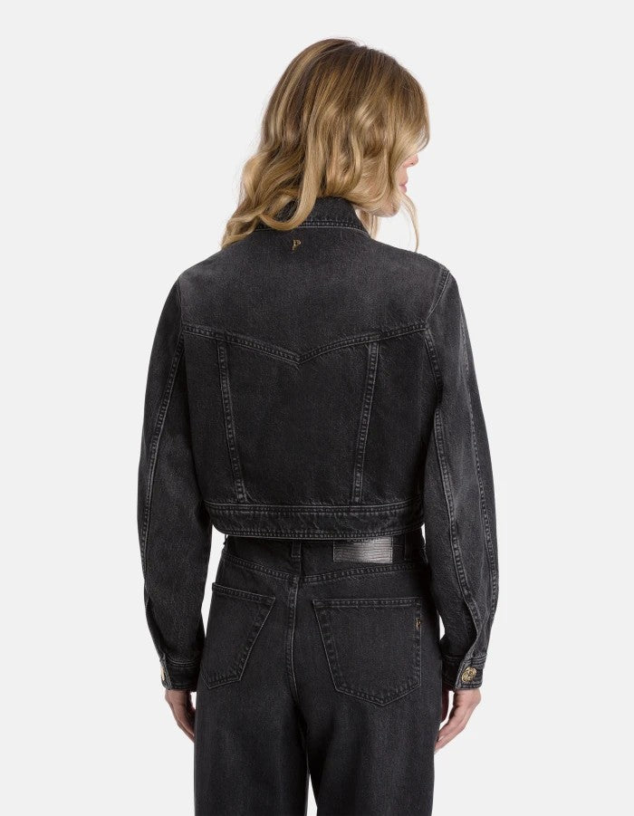 Dondup Cropped Denim Jacket With Classic Collar