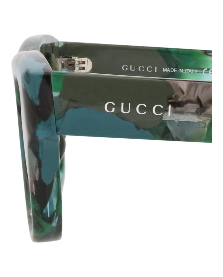 Gucci Square-Frame Sunglasses In Recycled Acetate With Saddle Nose Bridge