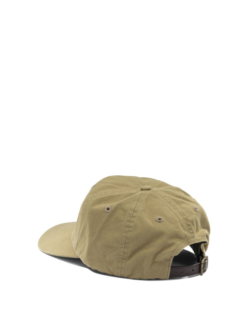 Rrl By Ralph Lauren Beige Six-Panel Baseball Cap With Metal Buckle Closure
