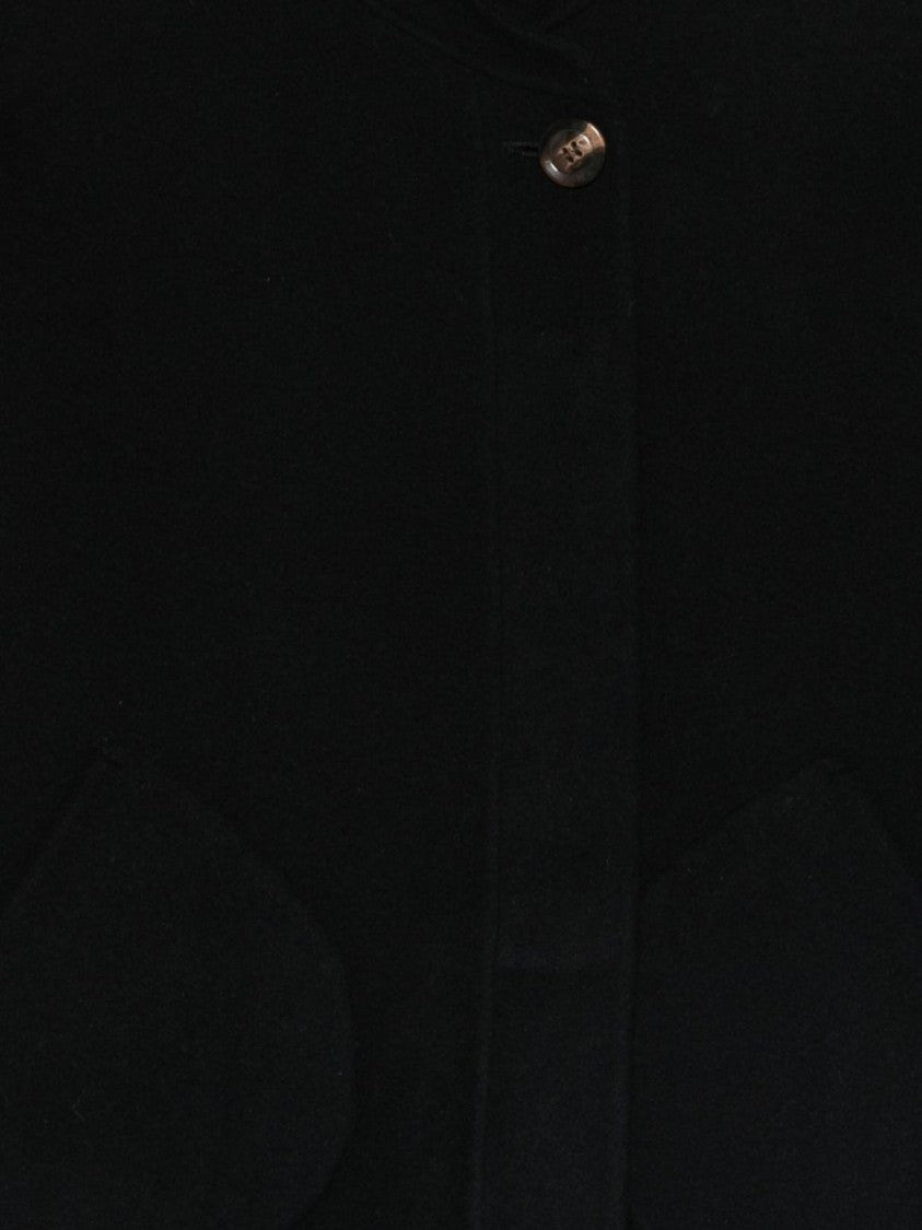 Soeur Cropped Blue Wool Blend Coat