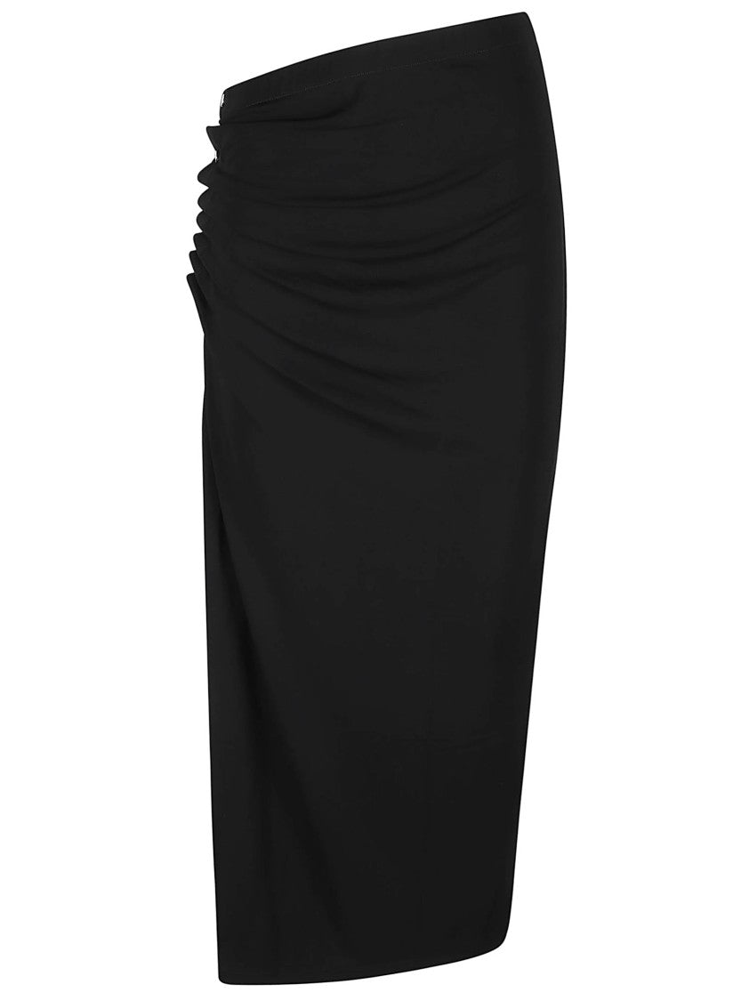 Rabanne Viscose Ruched Fitted Midi Skirt