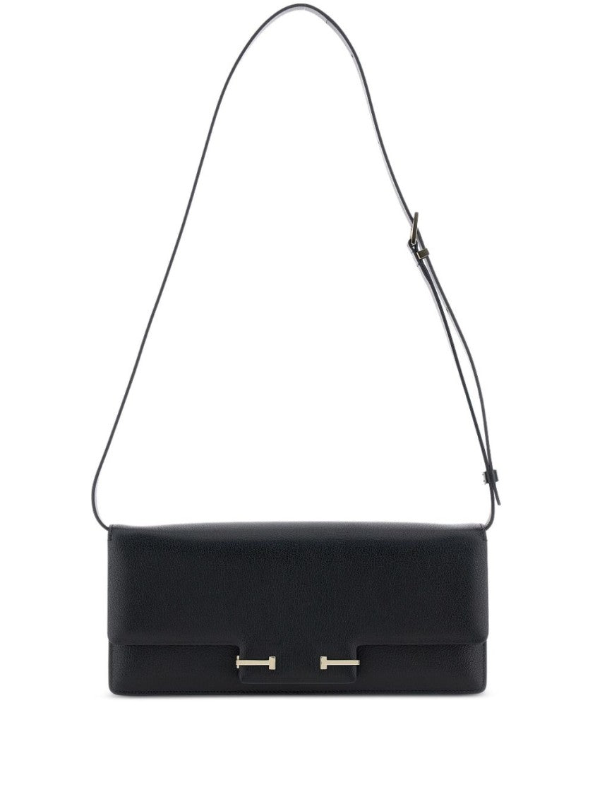 Tom Ford Shoulder Bag In Supple Black Leather