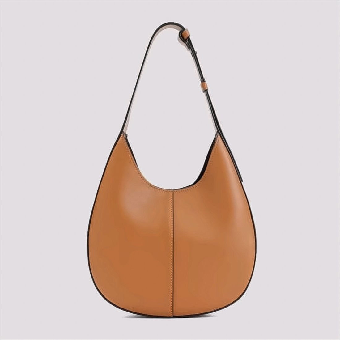 Tod's Rounded Brown Calf Leather Shoulder Bag