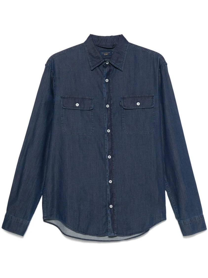 Paul & Shark Blue Classic Collar Long-Sleeve Cotton Shirt