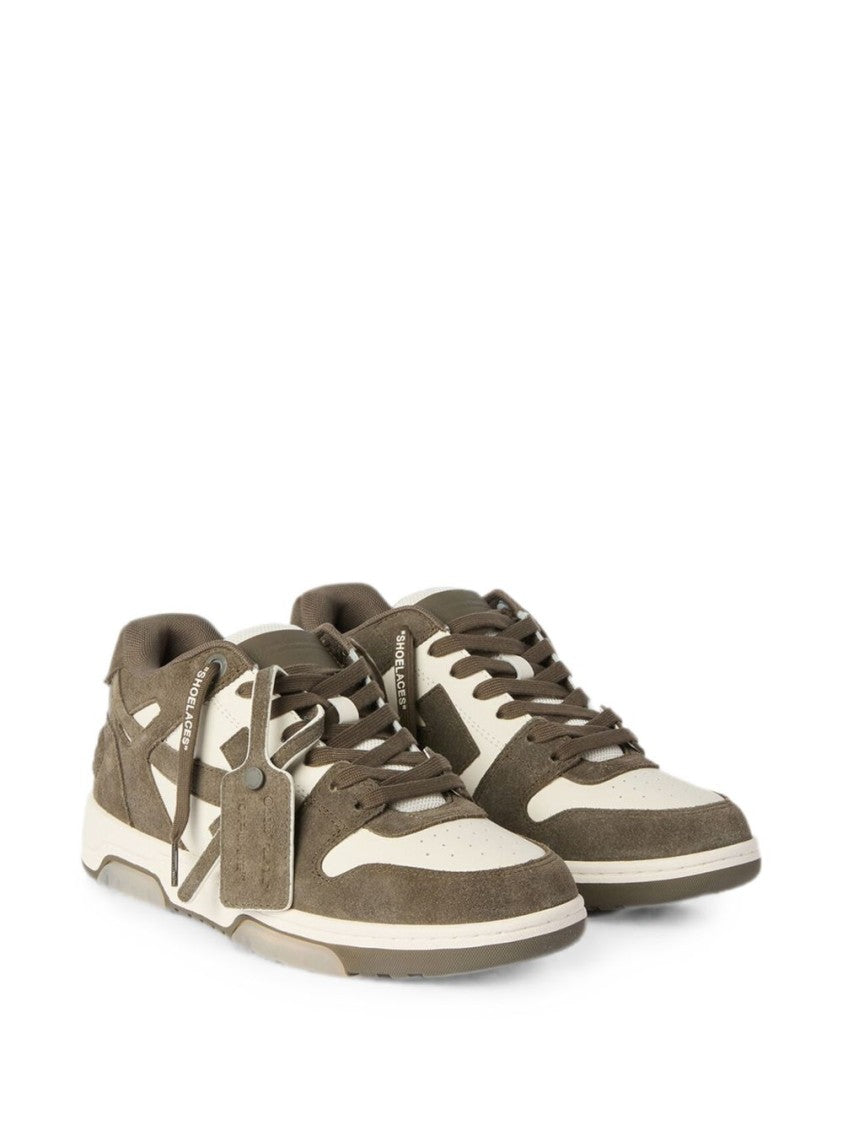 Off-White Low-Top Sneakers With Distinctive Arrow Motif And Smooth Panels