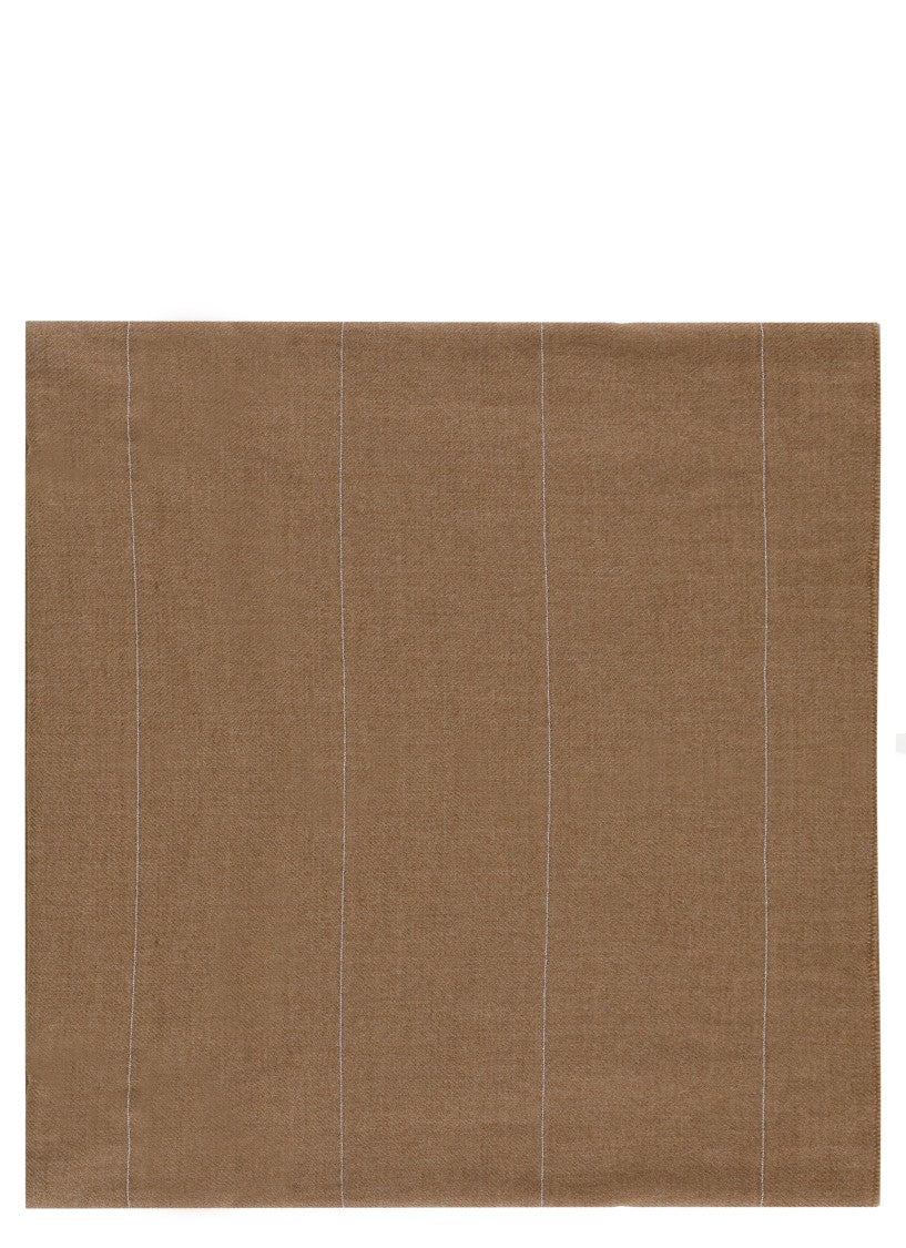 Peserico Brown Beaded Wool Scarf