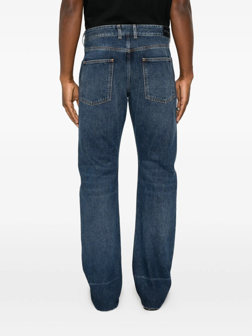 Givenchy Fringed Vintage Denim Straight-Leg Jeans