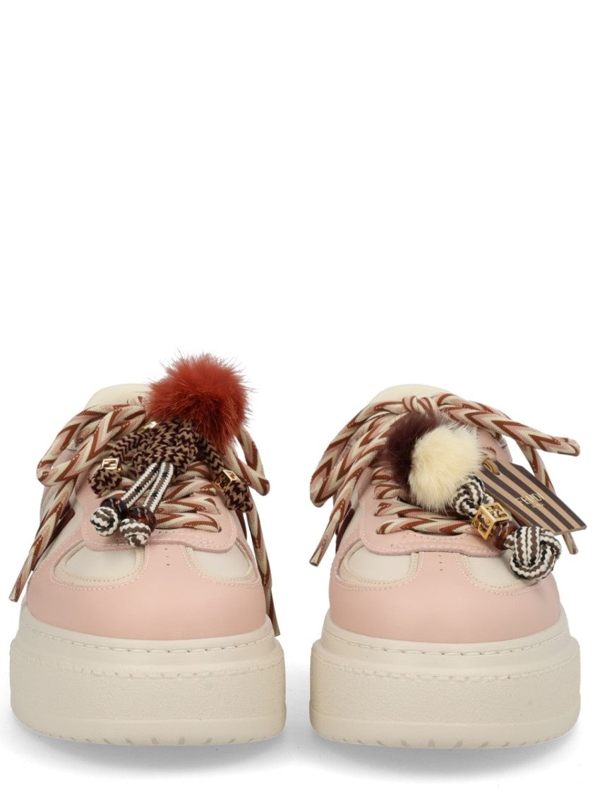Fendi Pink Leather Fendi Match Sneakers