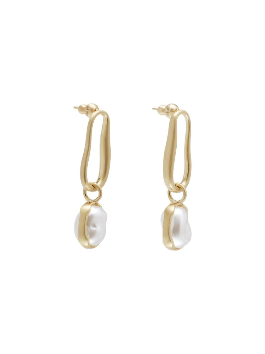 Cult Gaia Abstract Hoop Faux Pearl Earrings