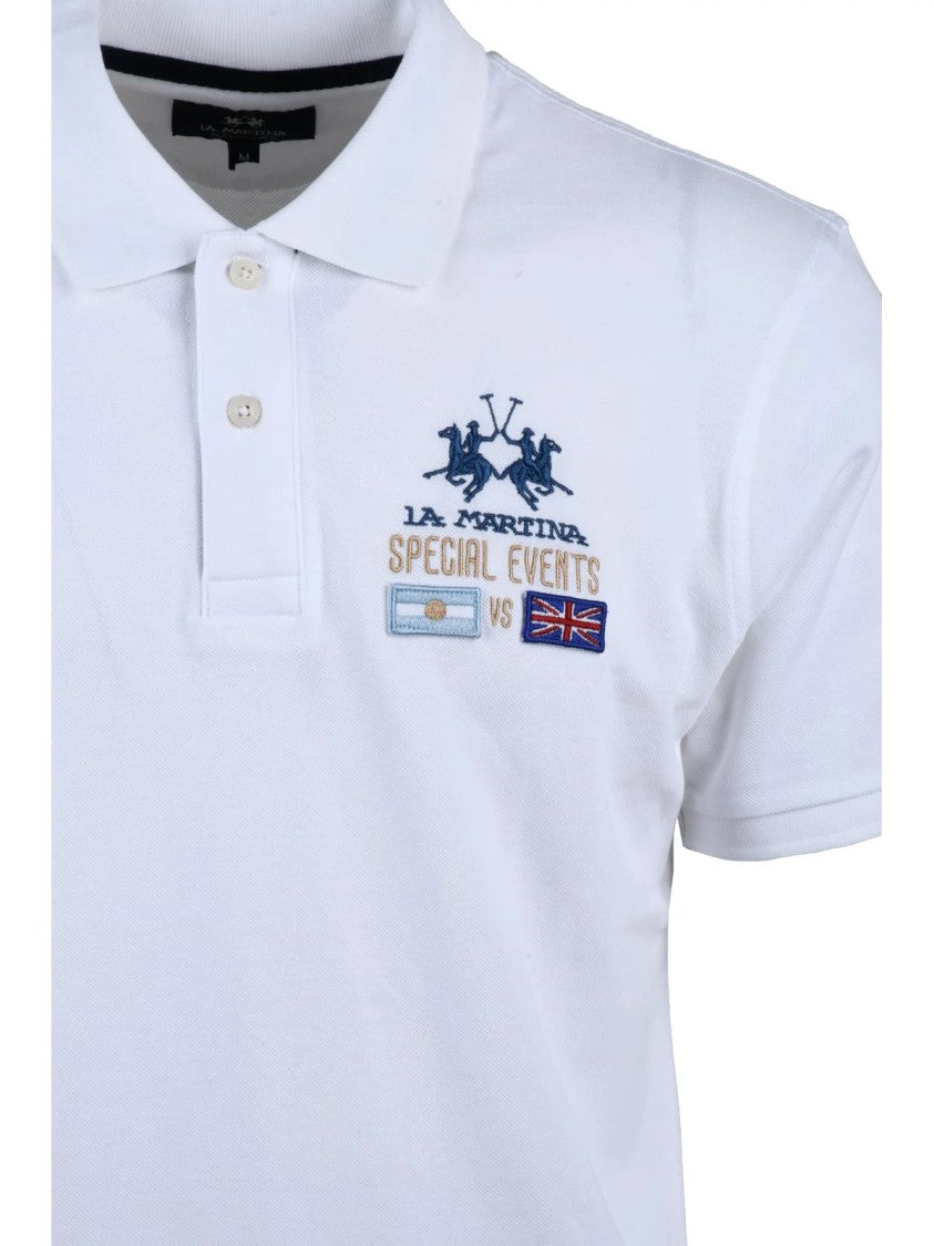 La Martina White Cotton Polo