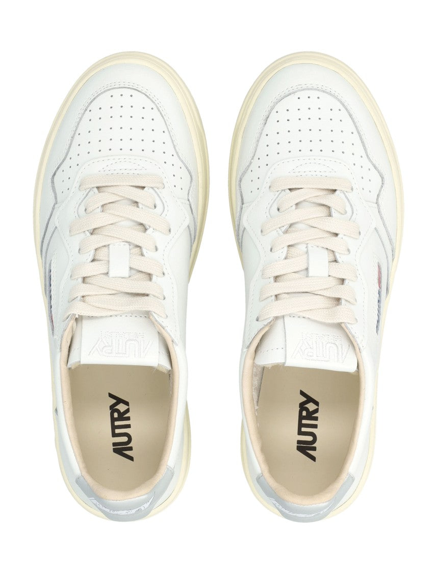 Autry Medalist White & Silver Sneakers