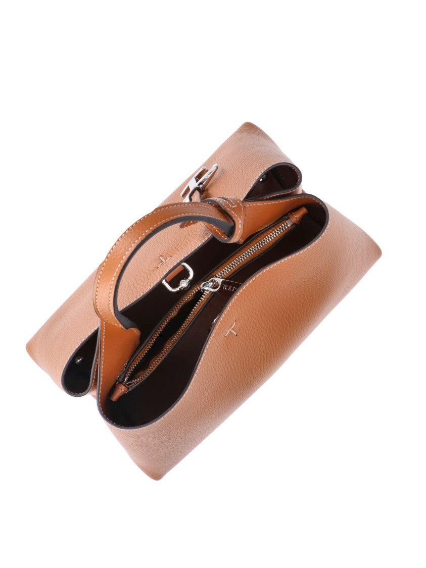 Tod's Brown Leather Charm Mini Shoulder Bag