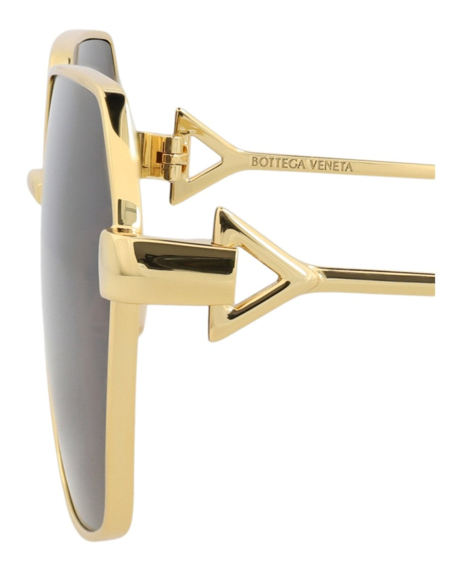 Bottega Veneta Square-Frame Metal Sunglasses