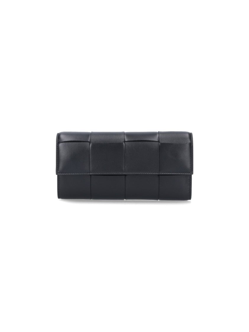 Bottega Veneta Padded Grid Pattern Long Wallet