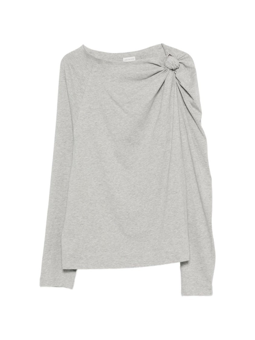 Dries Van Noten Draped Knot Detail Long-Sleeve T-Shirt