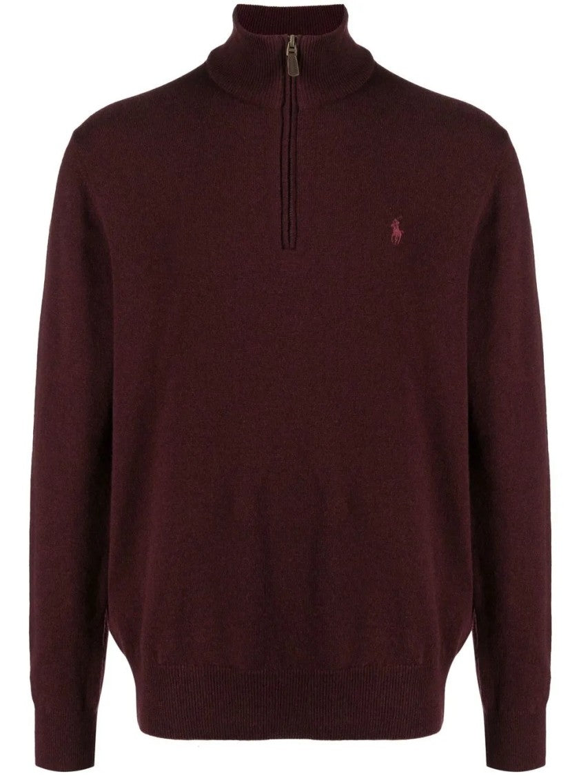 Polo Ralph Lauren Burgundy Half-Zip Wool Pullover