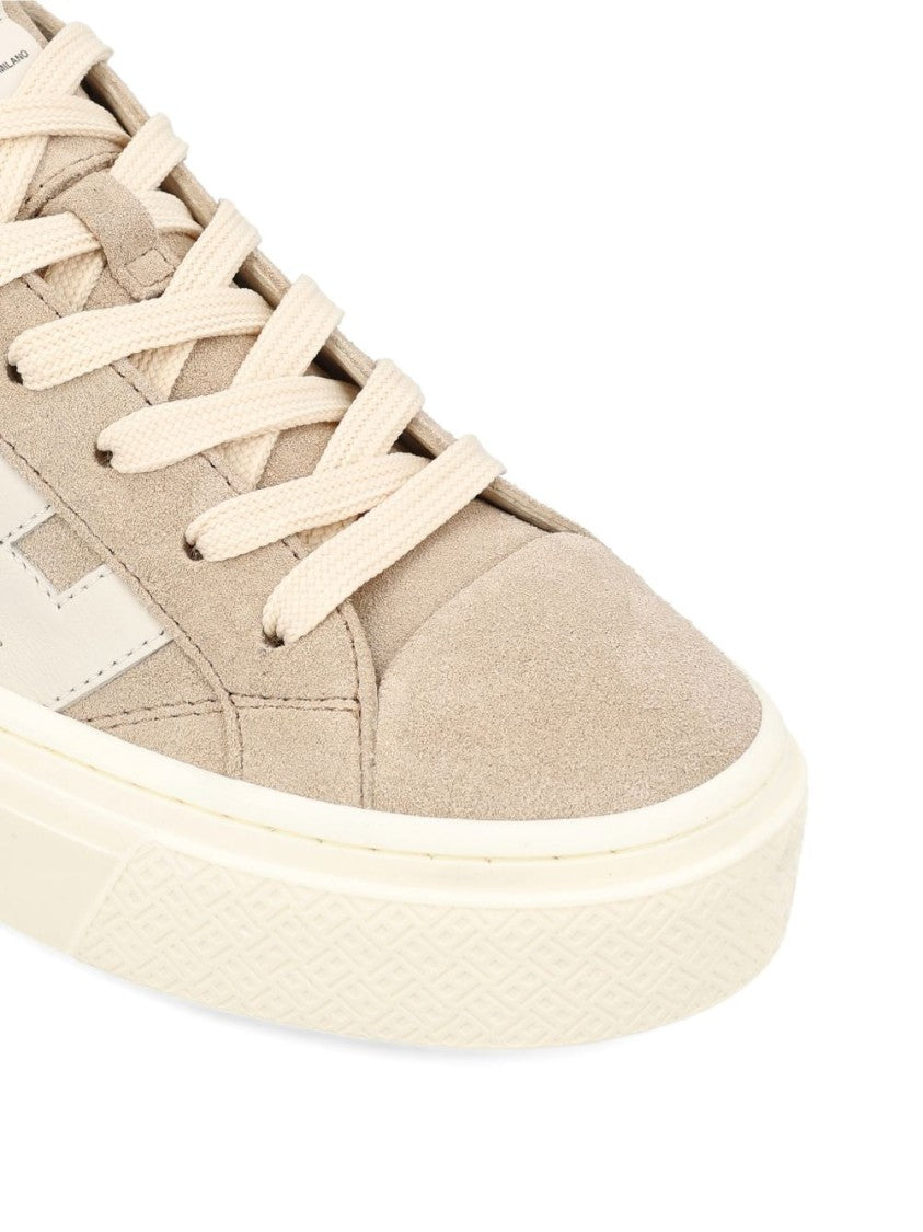Hogan Natural Beige Sneakers With Calf Leather Construction