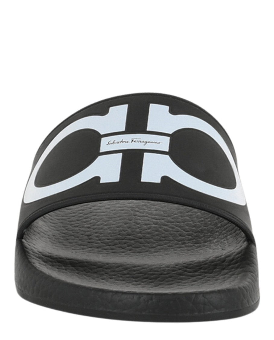 Ferragamo Groovy Dual Gancini Slides