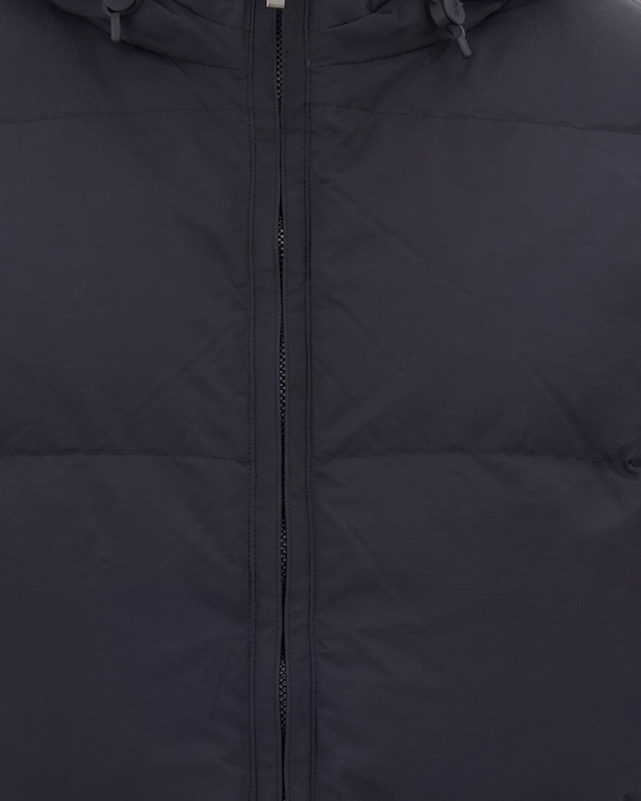 K-Way Black Greyish Shiny Nylon Fur Quilted Down Jacket