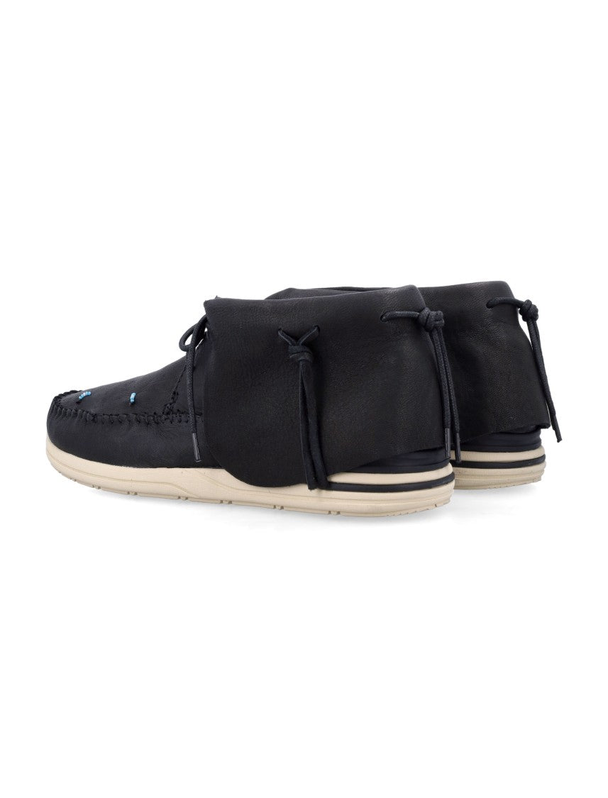 Visvim Fbt Lhamo-Folk Moccasin-Inspired Black Ankle Shoes
