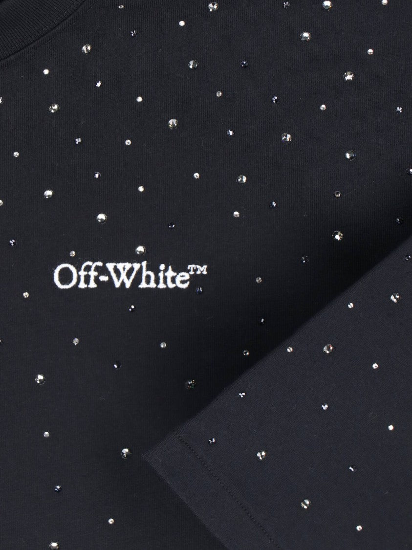 Off-White "Logo Strass" T-Shirt – Black