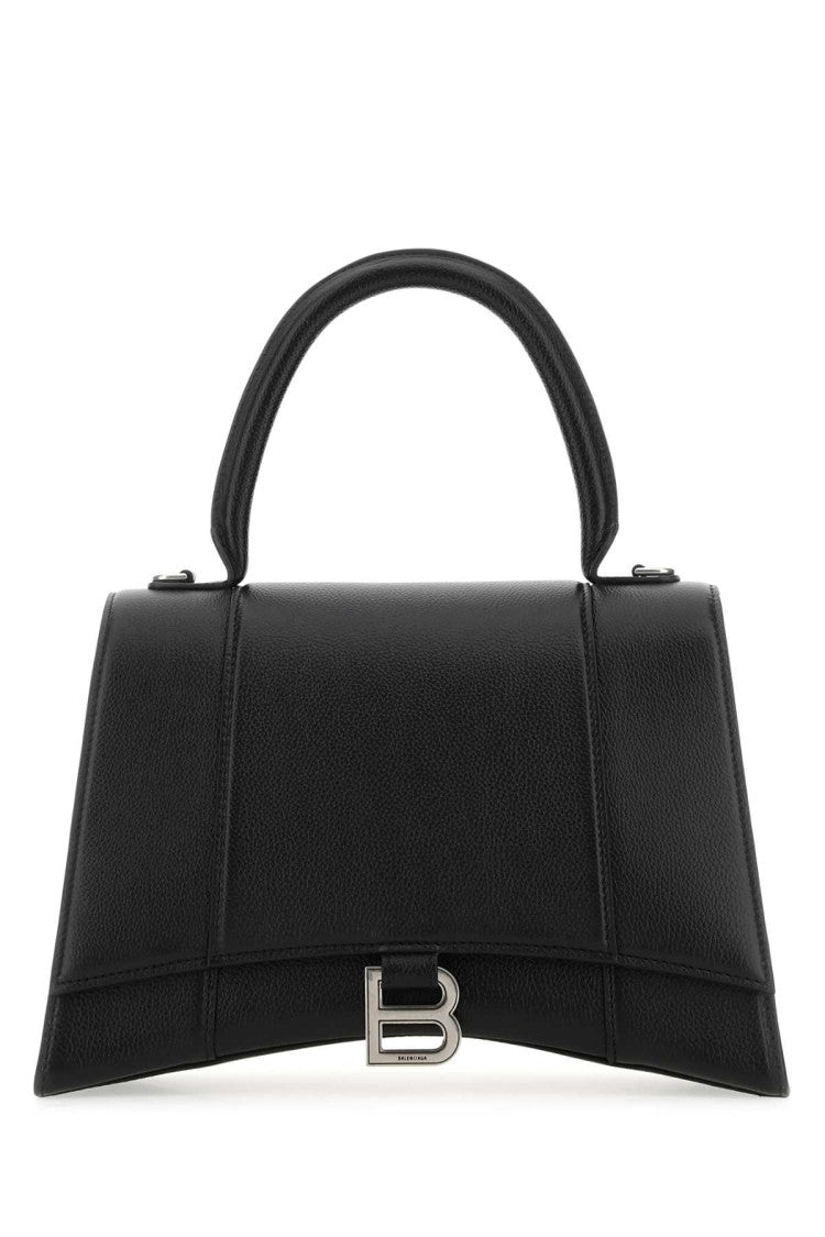 Balenciaga Black Leather Hourglass Handbag