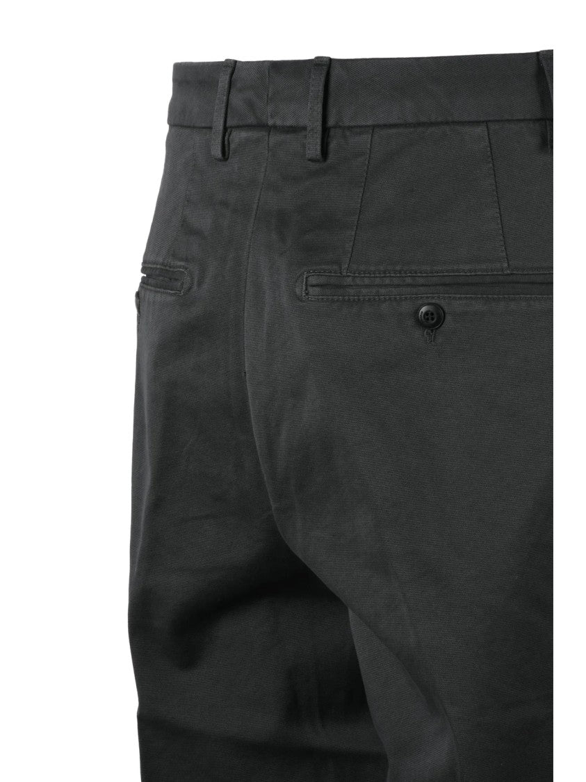 Dondup Grey James Straight-Leg Cotton-Linen Blend Trousers