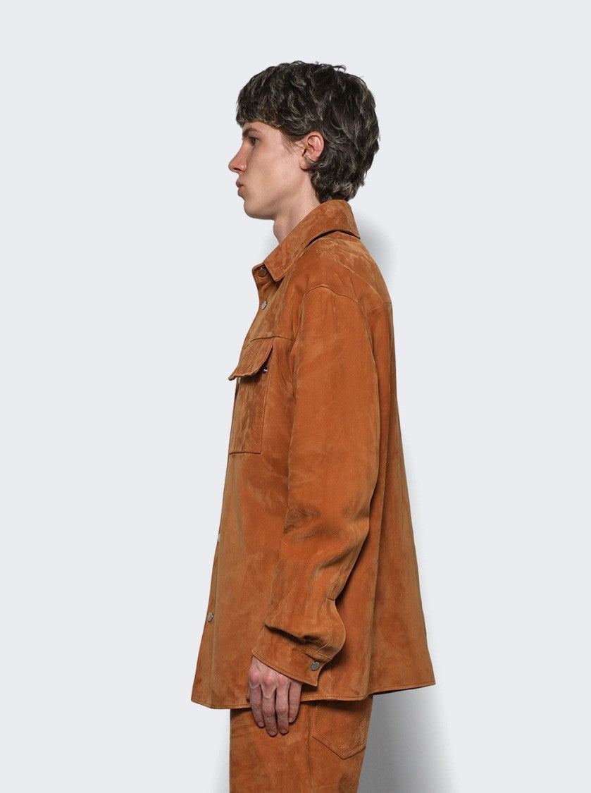 Amiri Quad Suede Overshirt Golden Coast