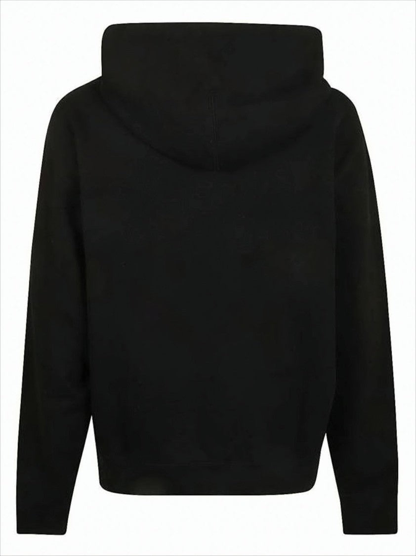 Jil Sander Zip-Up Black Hoodie With Contrasting Drawstrings And Minimalist Design