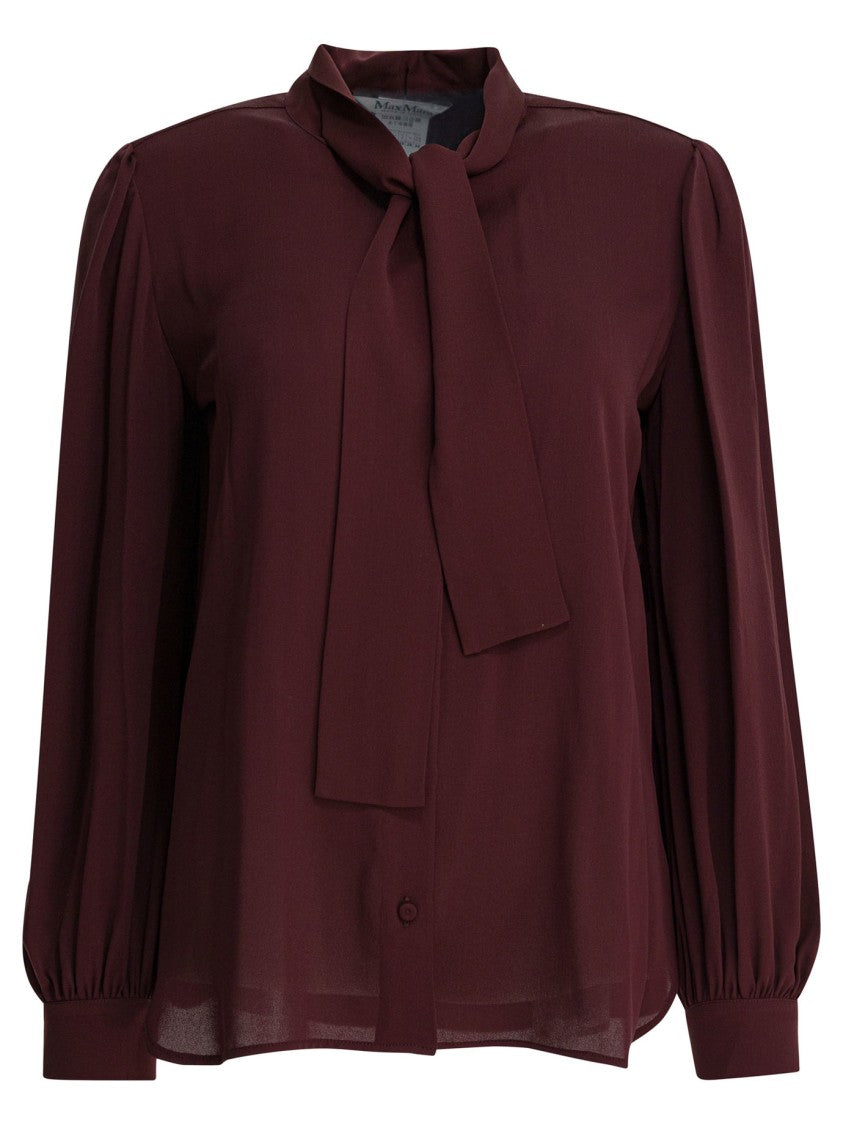 Max Mara Silk Charmeuse Blouse With Neck Tie