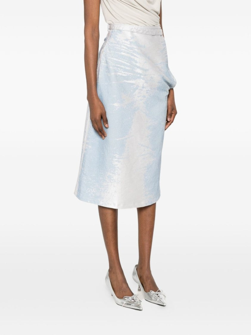 Diesel Knee-Length Wrap Skirt In Silk-Nylon Blend