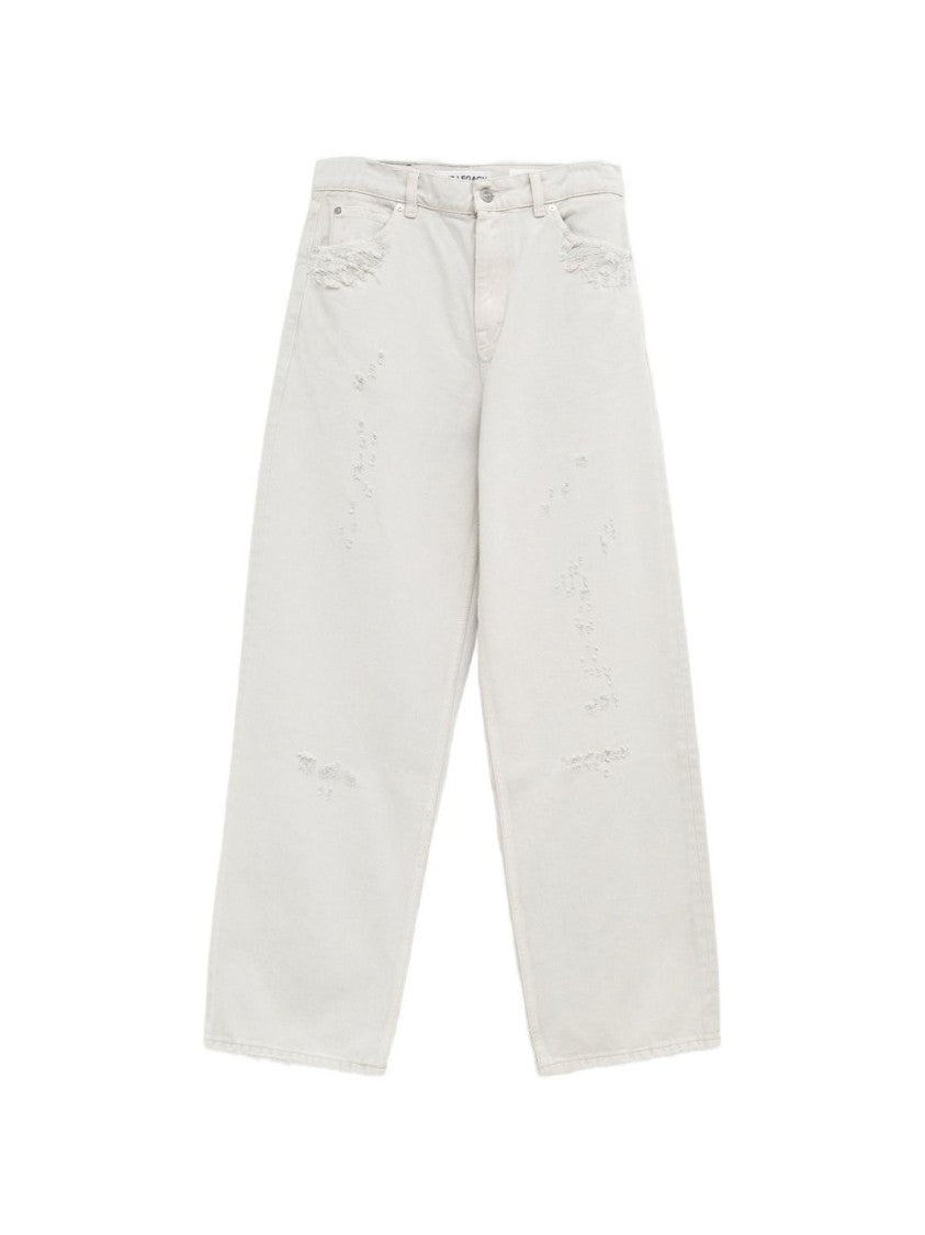 Our Legacy White Relaxed Distressed Denim Jeans