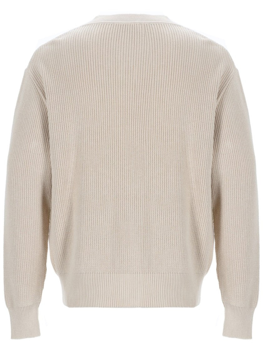 Lardini Knitted Cardigan Ribbed Cotton