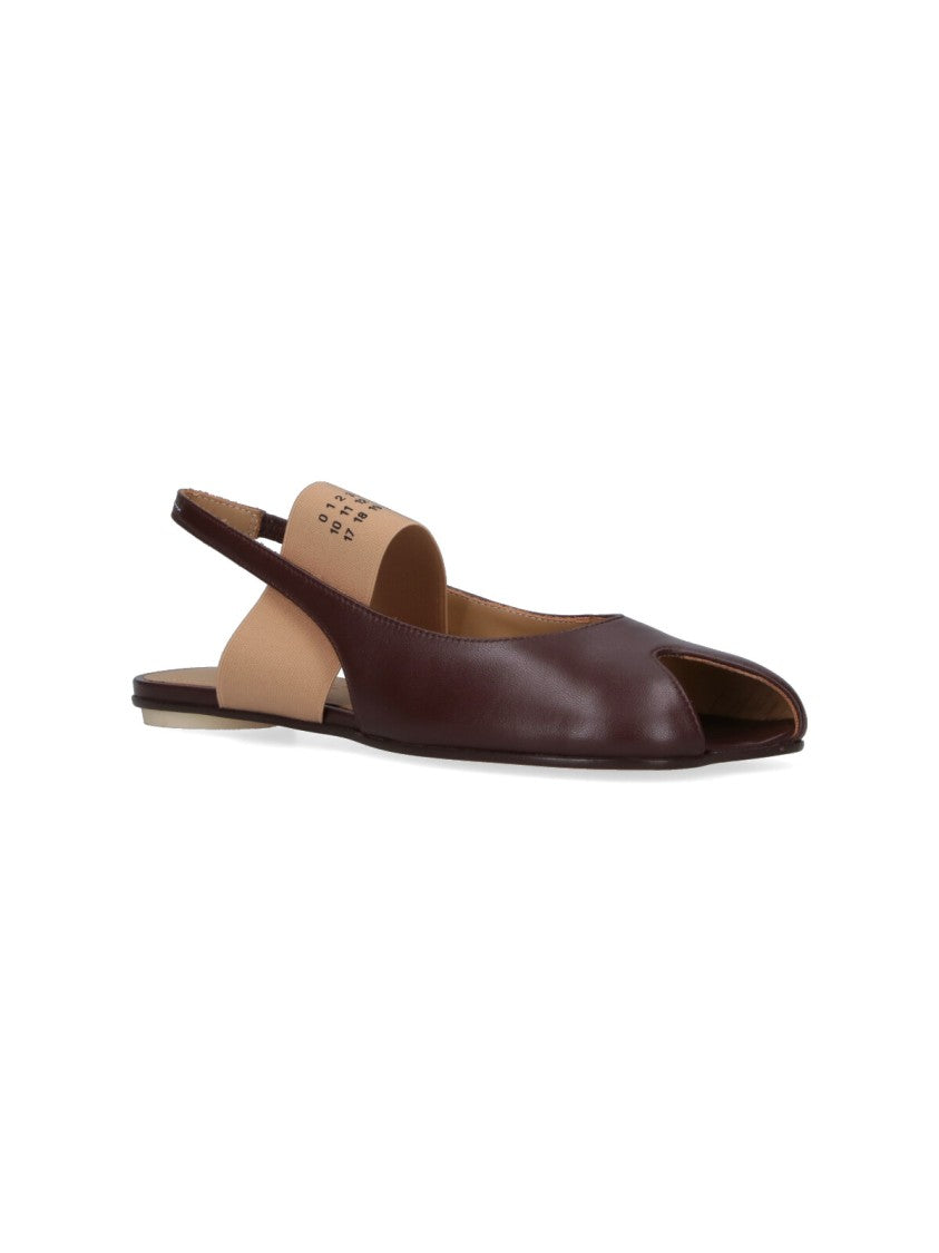 Mm6 By Maison Margiela Rounded-Toe Minimal Flats – Brown