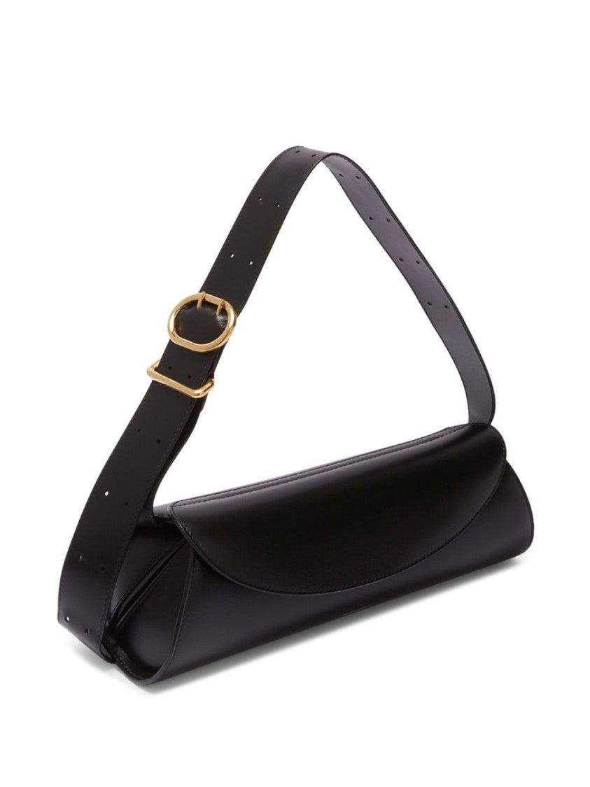 Jil Sander Cylindrical Black Nappa Leather Shoulder Bag