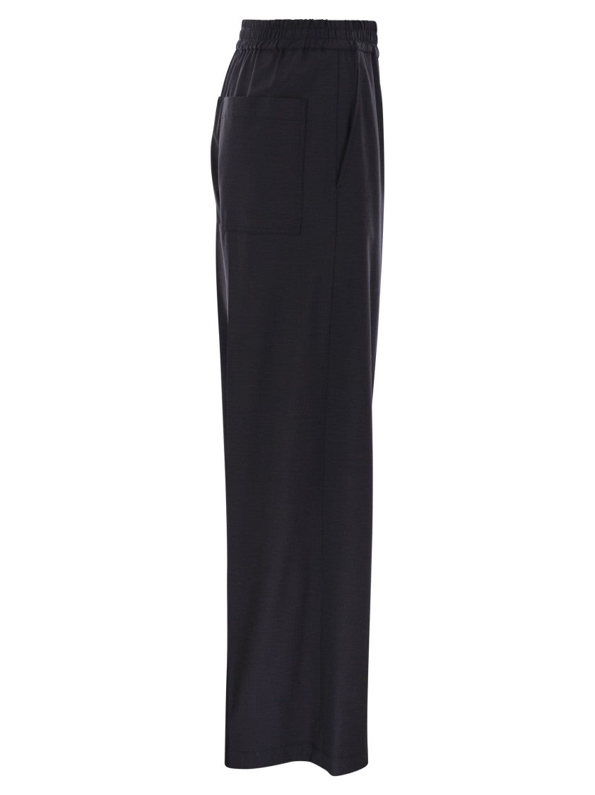 Brunello Cucinelli Tropical Luxury Wool Loose Trousers