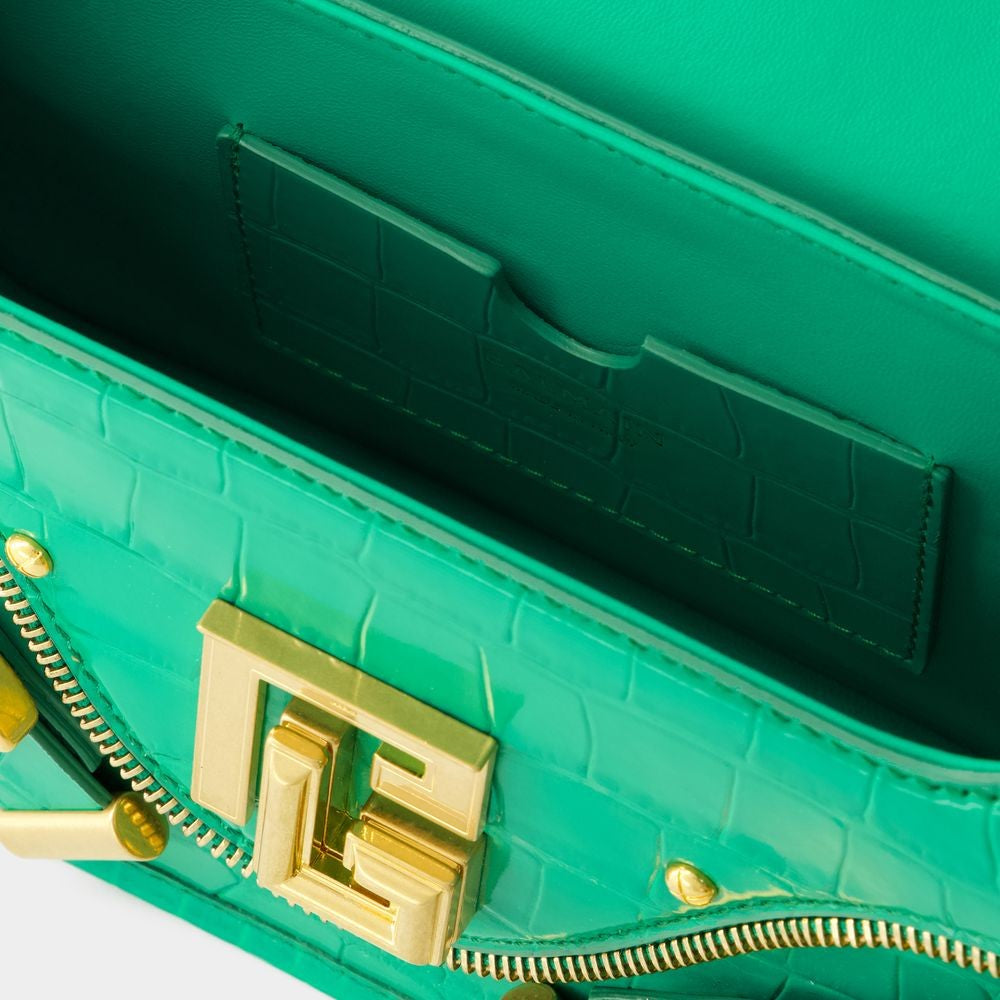 Balmain Blaze Shoulder Bag - Leather - Green