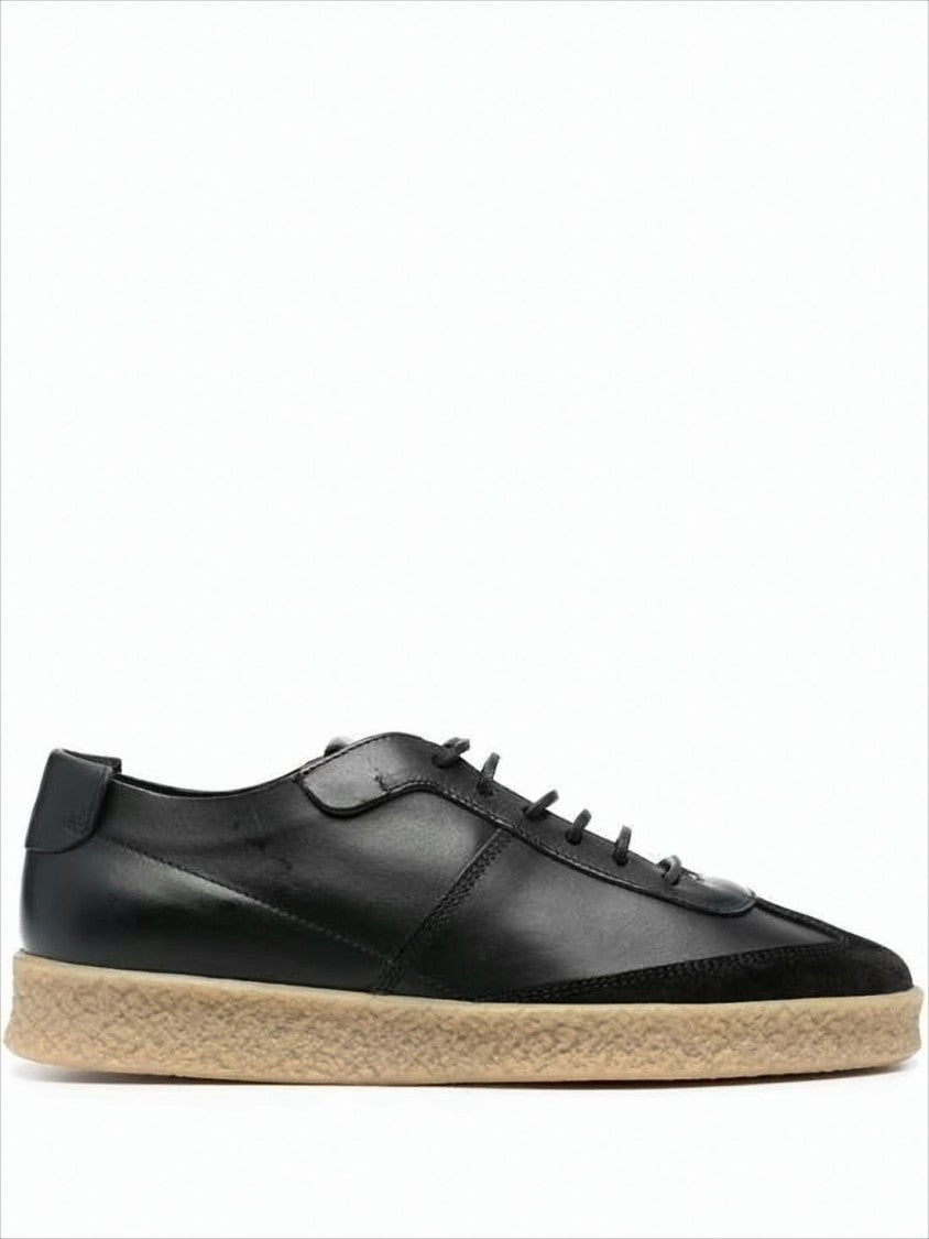 Buttero Low-Top Black Leather And Suede Sneakers