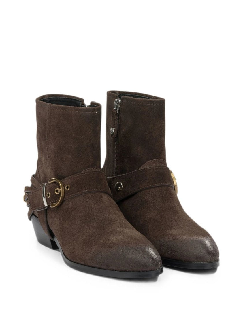 Pinko Pointed-Toe Wrap-Around Ankle Boots