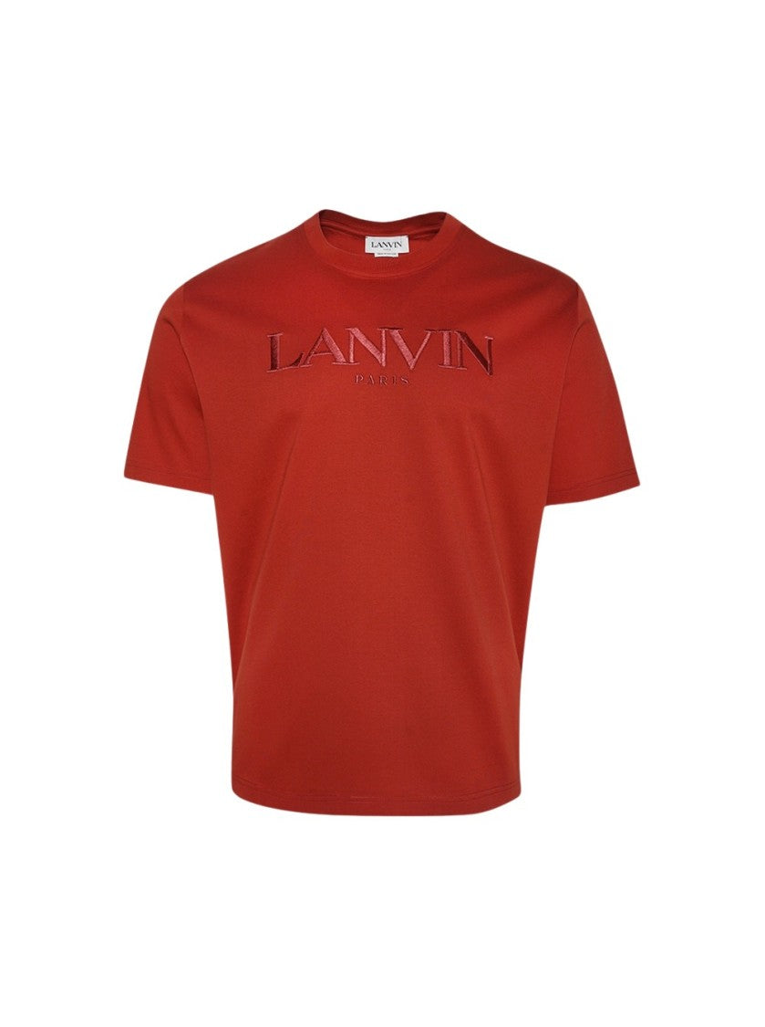 Lanvin Classic Paris Embroidered T-Shirt Turkish Red