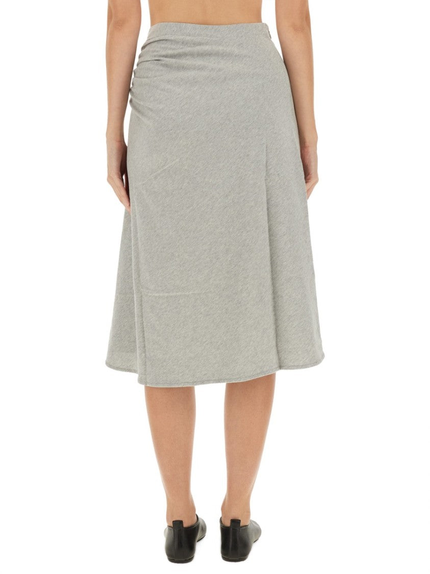 Dries Van Noten Hevira Draped Gathered Cotton Skirt