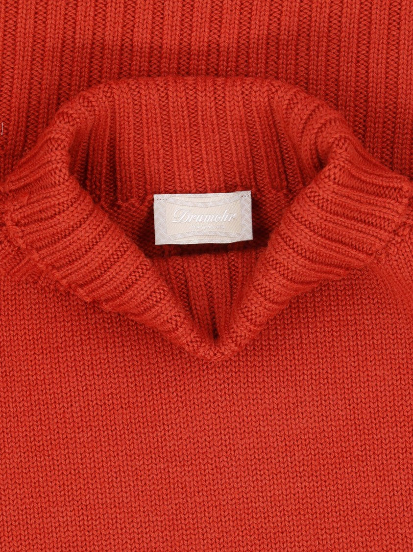 Drumohr Orange Merino Wool Turtleneck Sweater