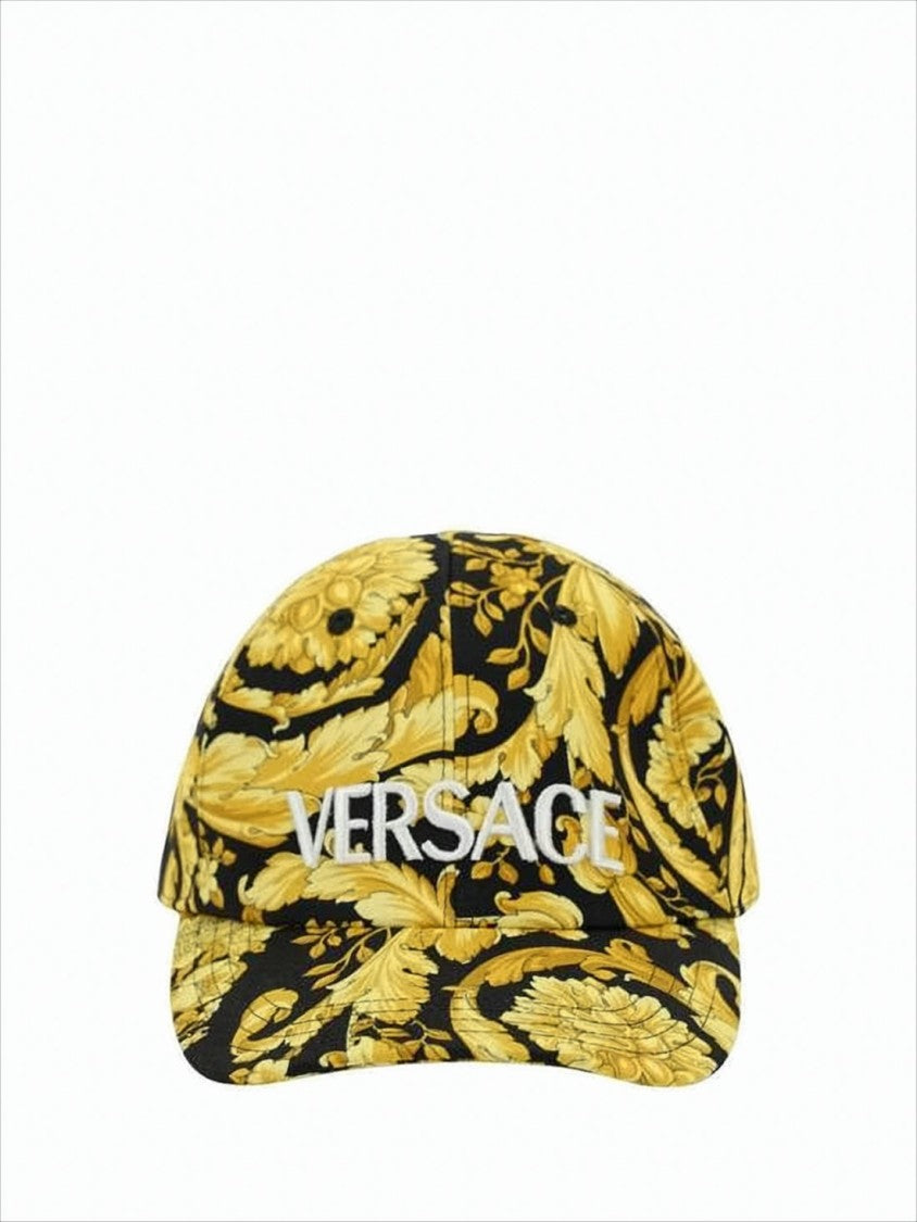 Versace Baroque Floral Pattern Cotton Baseball Cap By Versace