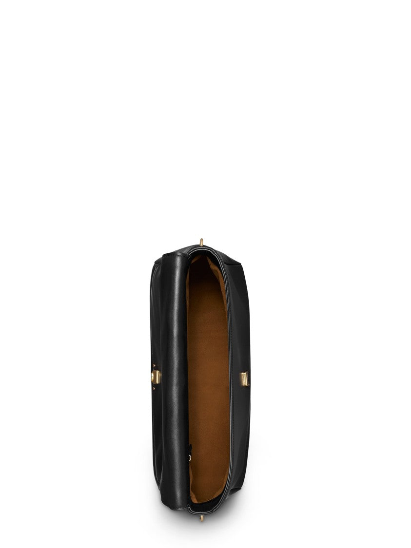 Tory Burch Charlie Large Black Leather Shoulder Bag