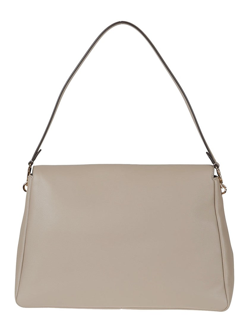 Tory Burch Beige Leather Charlie Shoulder Bag