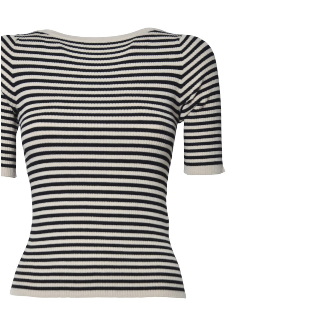 Max Mara Classic Striped Ribbed Fitted Top